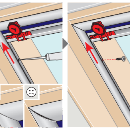 Auszug aus der Anleitung zur Montage eines Velux-Sichtschutzrollos