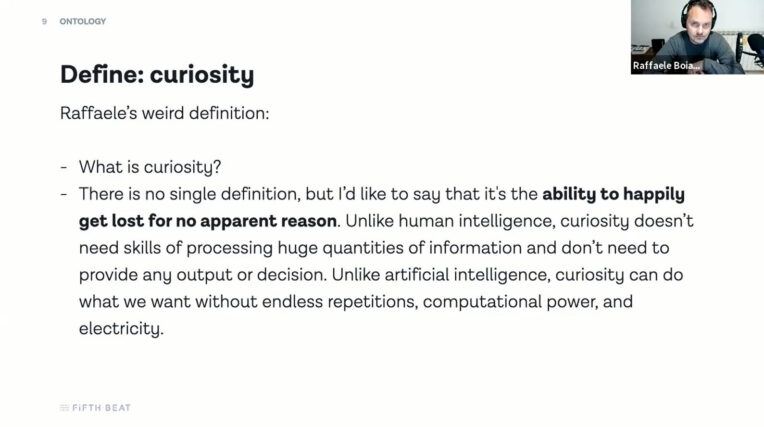 Präsentationsfolie von Raffaele Boiano: Definition von Curiosity